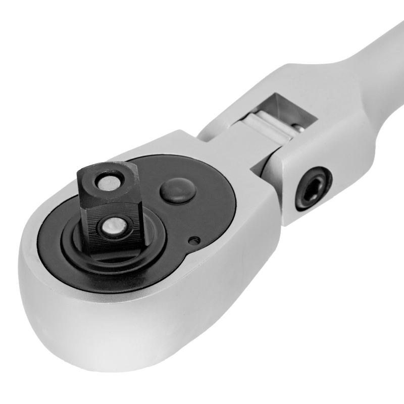 Ключ-трещотка шарнирный 1/2", СrV, 72 зуба, с быстрым сбросом, матовый хром Stels (14046)