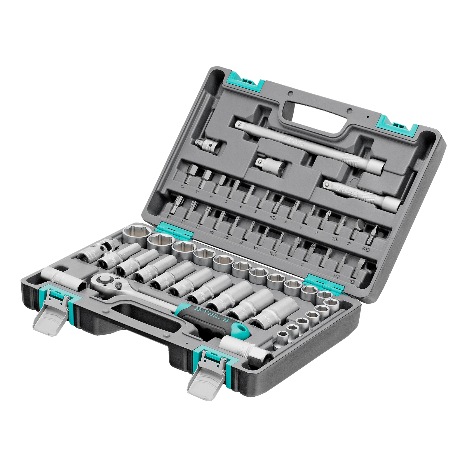 Набор инструментов, 1/2", CrV, пластиковый кейс 60 предметов Stels (14103)