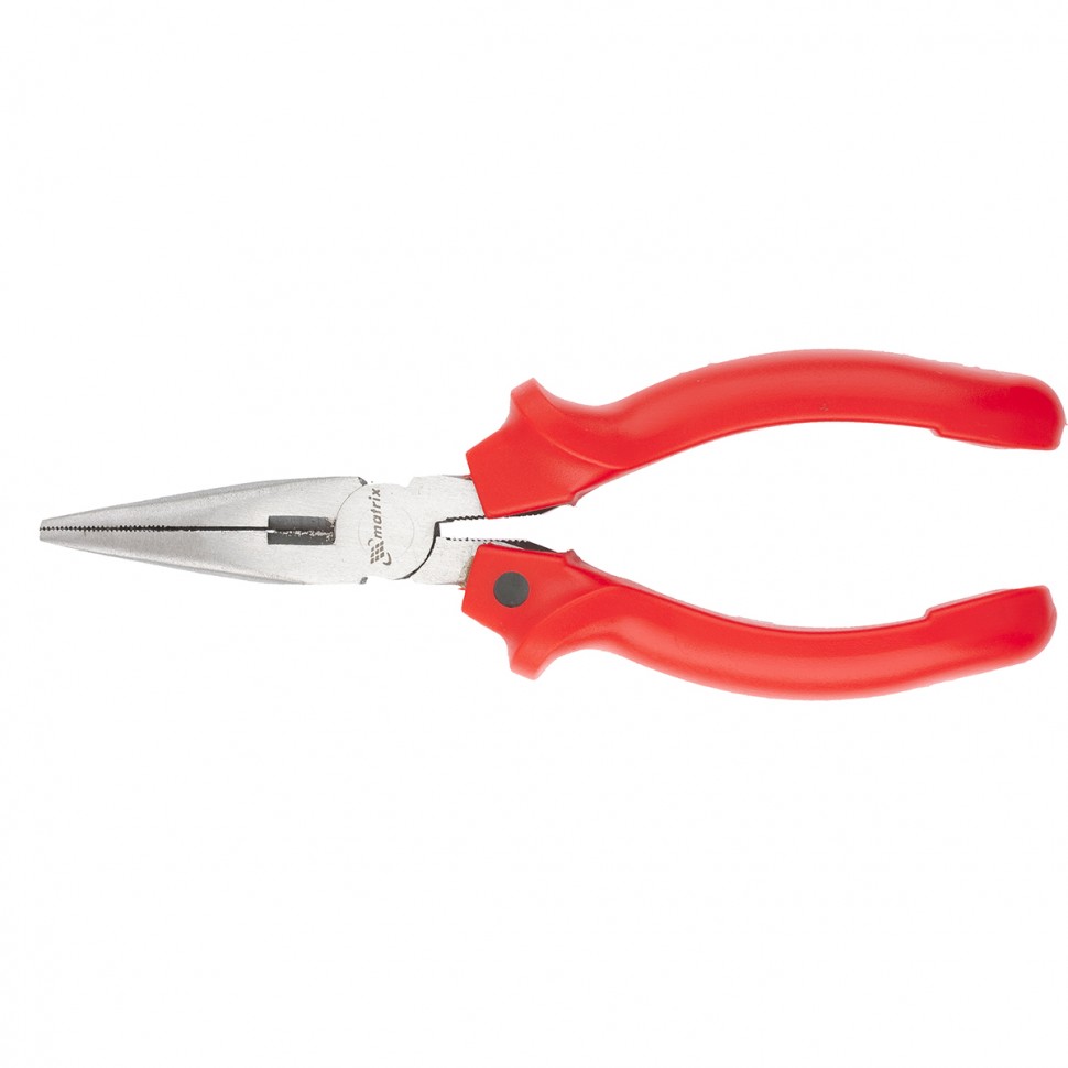 Длинногубцы прямые Standard, 200 мм, шлифованные, пластмассовые рукоятки Matrix (17154)