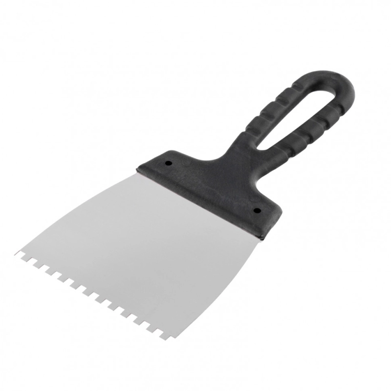 Шпатель из нержавеющей стали, 100 мм, зуб 4 х 4 мм, пластмассовая ручка Sparta (85138)