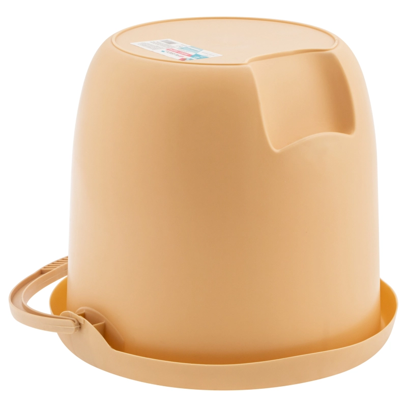 Ведро пластмассовое круглое 12 л, бежевое, Home Palisad (929495)