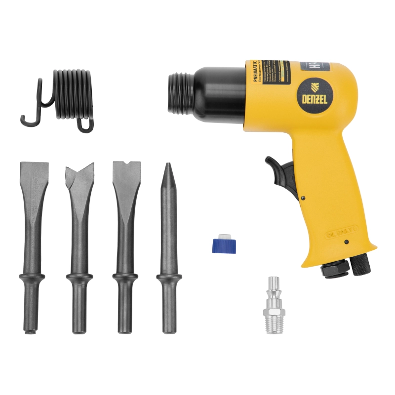 Пневматический молоток НР4500 + набор насадок, 113 л/мин, 4500 уд/мин Denzel (57468)