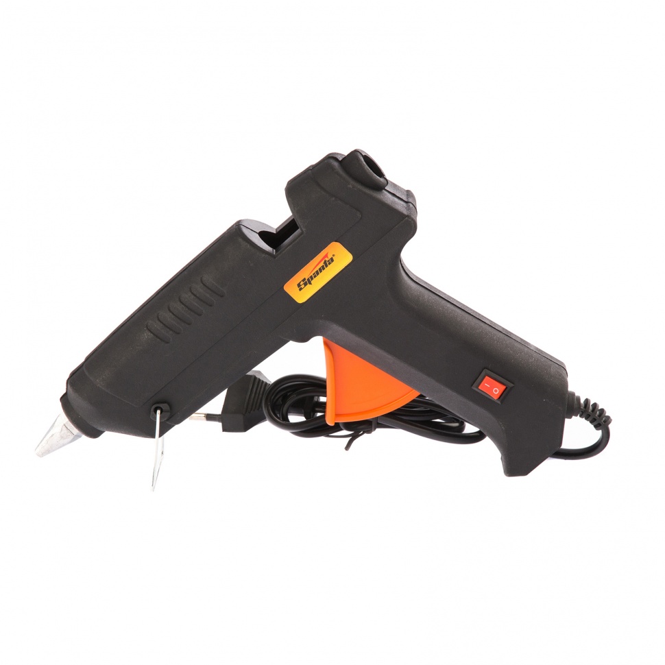 Клеевой пистолет с выключателем 12 мм в кейсе, 80 Вт, 6 г/мин Sparta (93033)
