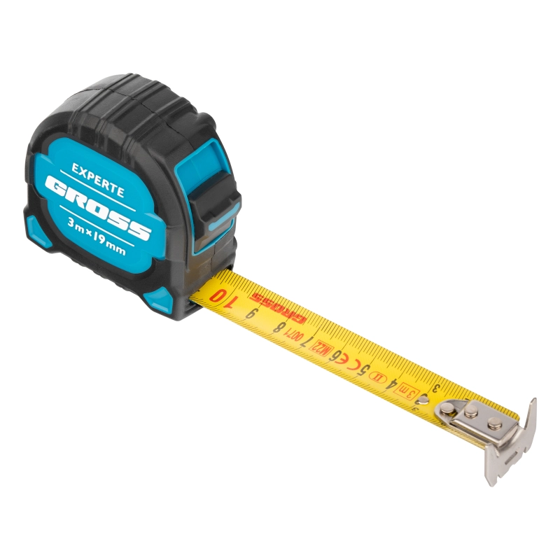 Рулетка Experte,3 м x 19 мм,двухкомпонентный корпус,магнит,двухсторонняя разметка,нейлон Gross (32574)
