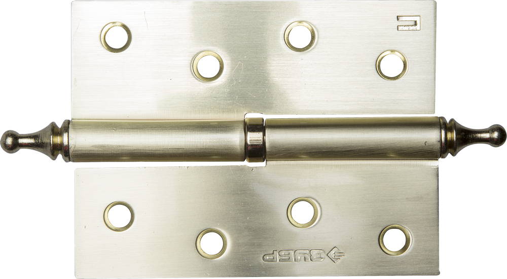 ЗУБР 100 х 75 х 2.5 мм, разъемная, правая, цвет матовая латунь (SB), 2 шт, карточная петля (37605-100-3R)