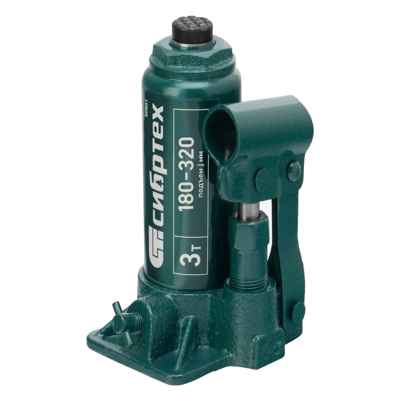 Домкрат гидравлический бутылочный, 3 т, 180-320 мм Сибртех (50801)