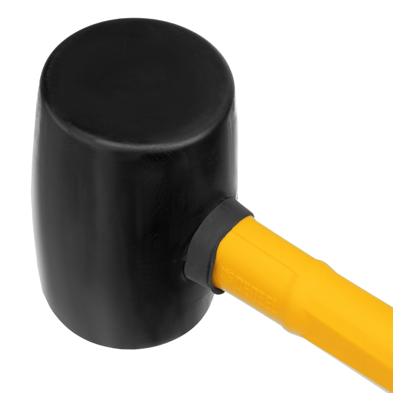 Киянка резиновая, 450 г, черная, фибергласовая рукоятка c TPR покрытием Denzel (11144)