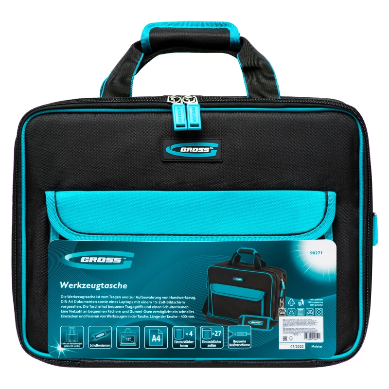 Сумка для инструмента Meister, 31 карман, отсек для ноутБука, наплечный ремень, 400 х 170 х 300 мм Gross (90271)
