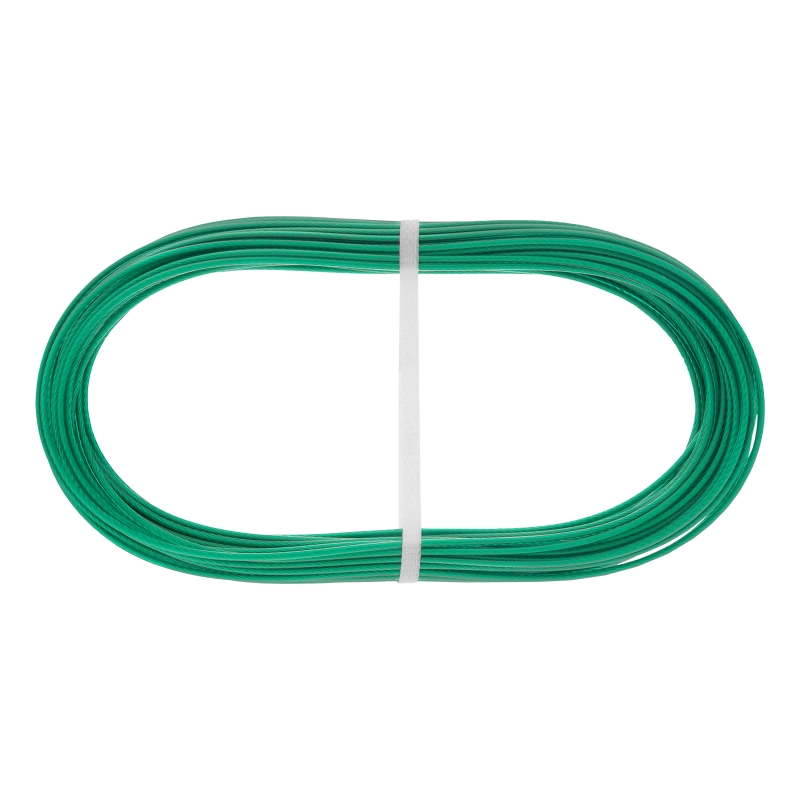 Трос металлополимерный зеленый ПР-2.0, толщина 2.0 мм, моток 20 метров Сибртех (47645)