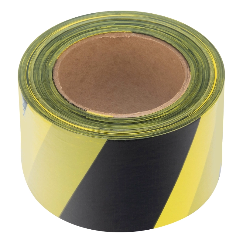 Лента сигнальная, 75 мм х 200 м, черно-желтая Сибртех (89034)