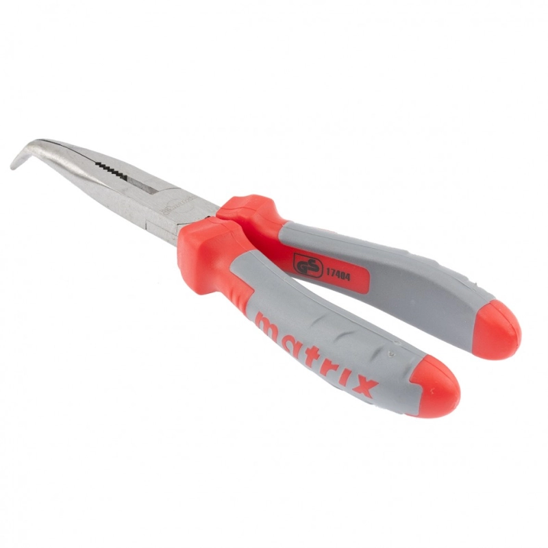 Длинногубцы изогнутые, 200 мм, двухкомпонентные рукоятки Matrix Professional (17404)