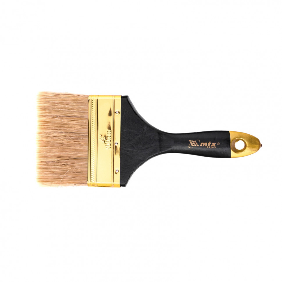 Кисть плоская "Профи" 4", натуральная щетина, деревянная ручка MTX (83155)