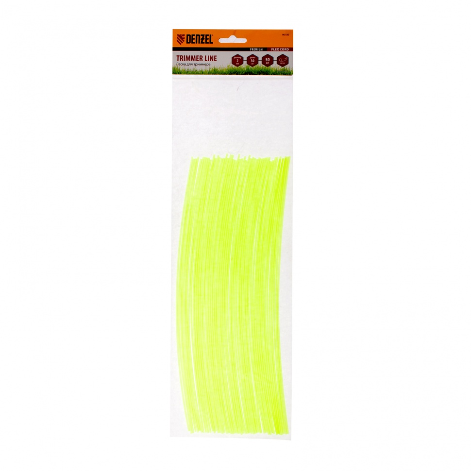 Леска для триммера, круглая нарезанная 2 мм х 30 см, 50 шт Flex cord Denzel (96100)