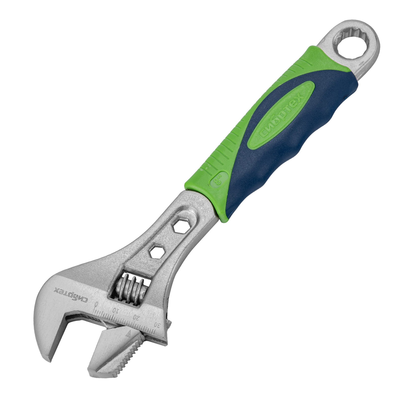 Ключ разводной, 200мм, переставная губка, 2-х комп.рукоятка Сибртех (15598)