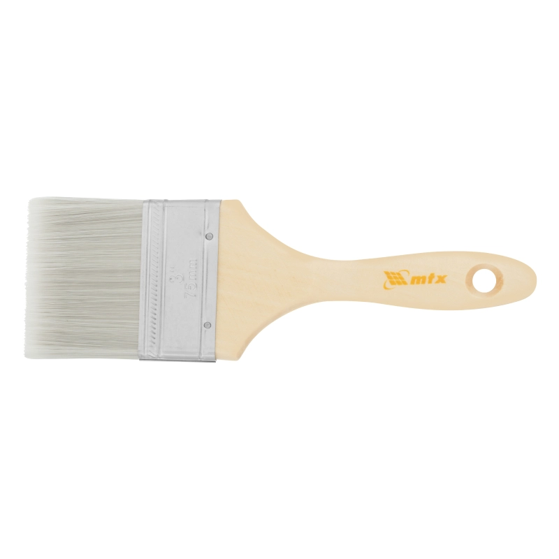 Кисть плоская для лаков "Евро" 3", искусственная щетина, деревянная ручка MTX (83089)