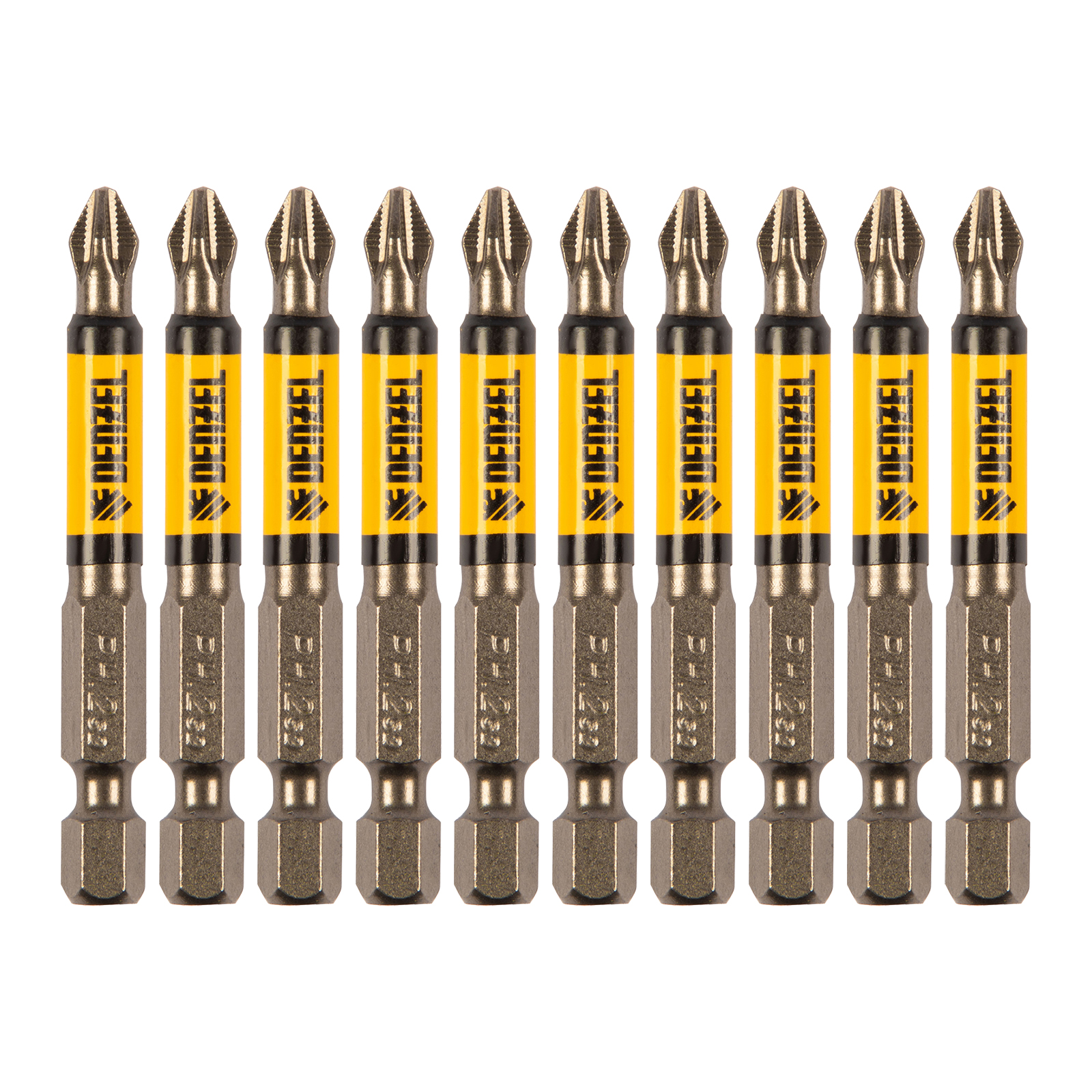 Бита PH2х60, сталь S2, цилиндр., 10 шт. Е 6,3 Denzel (11642)