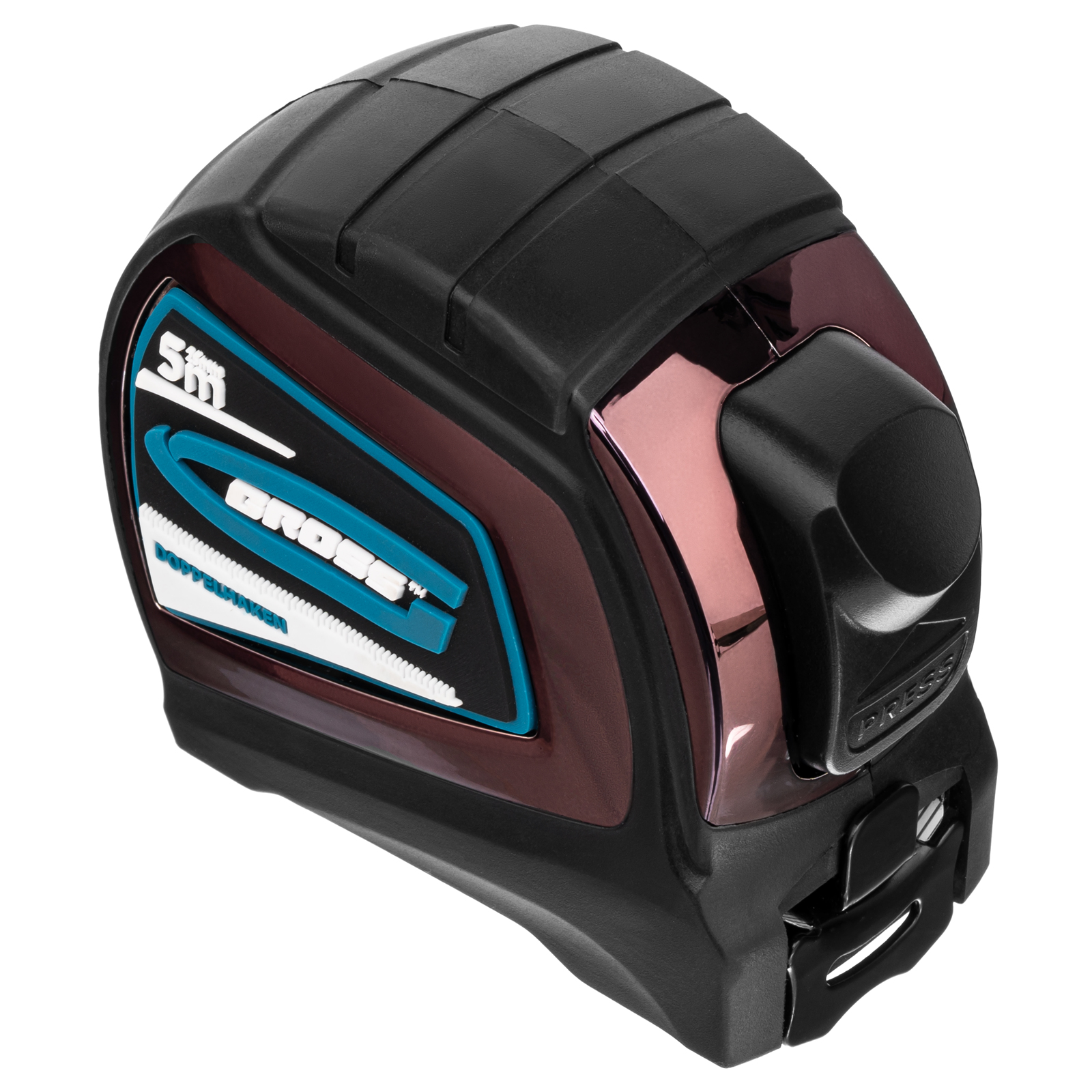 Рулетка "Doppelhaken",5 м x 25 мм,двухсторонний зацеп,Нейлон,двусторонняя шкала,автоматическая фиксация Gross (31124)