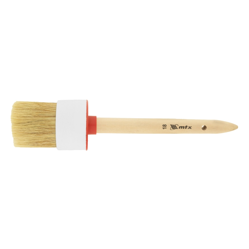 Кисть круглая №18 (60 мм) натуральная щетина, деревянная ручка MTX (82088)