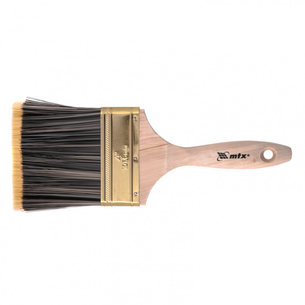 Кисть плоская Golden 4", искусственная щетина, деревянная ручка MTX (83228)