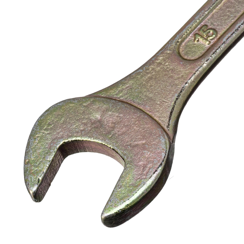 Ключ рожковый, 14 х 15 мм, желтый цинк Сибртех (14308)