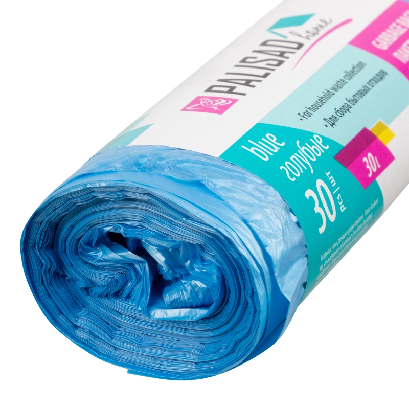 Пакеты для мусора 30 л x 30 шт. голубые, Home Palisad (927045)