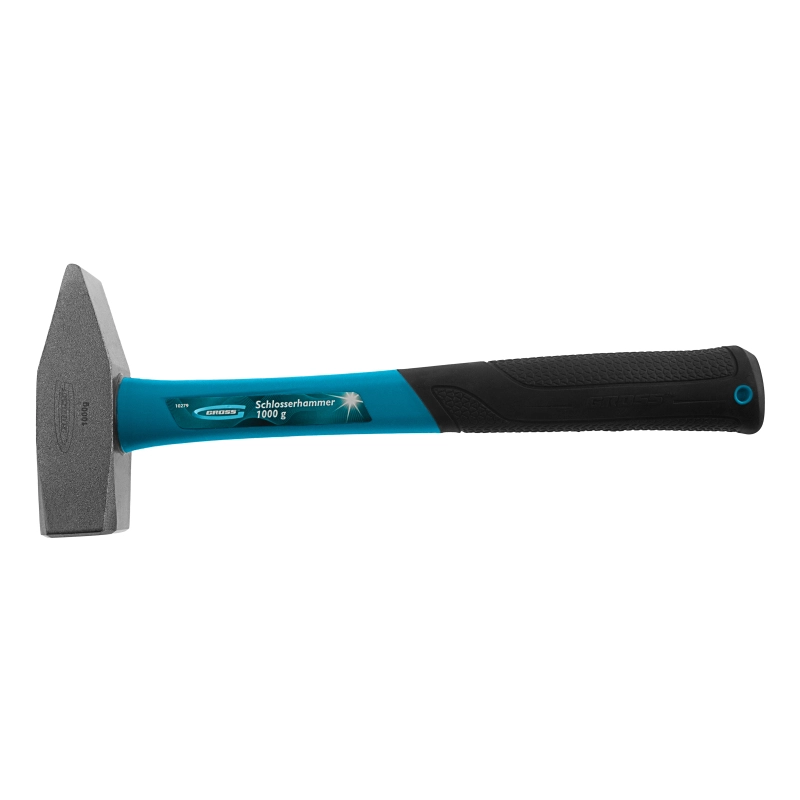 Молоток слесарный, 1000 г, квадратный боек, фибергласовая обрезиненная рукоятка Gross (10279)
