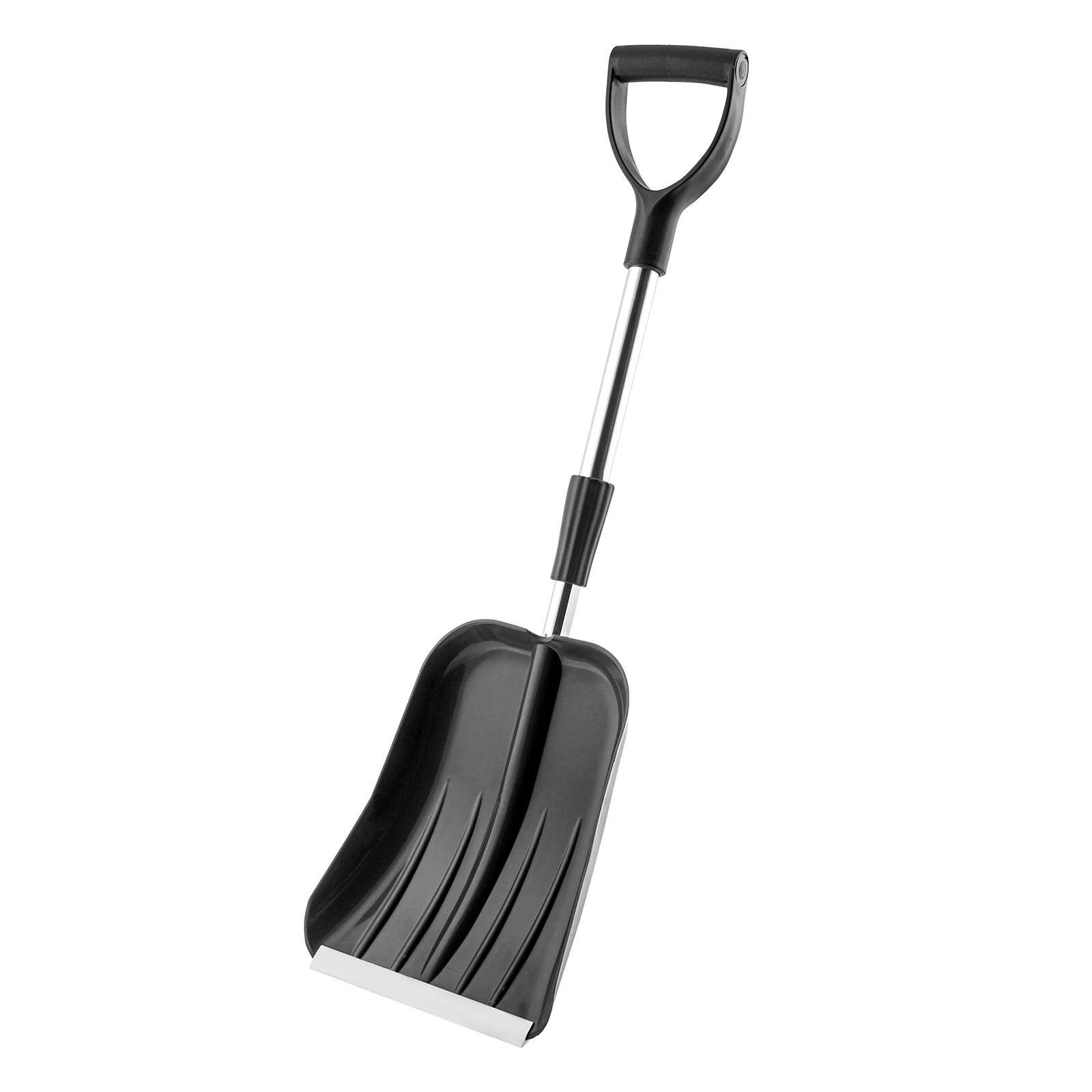 Лопата для уборки снега пластиковая, 245 х 310 х 770 - 970 мм, алюминиевый телескопический черенок, Palisad (615003)