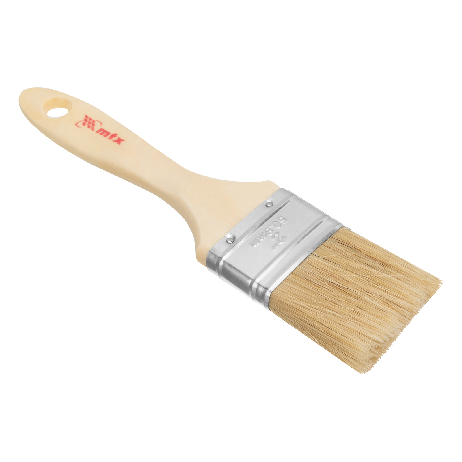 Кисть плоская "Евро" 2", натуральная щетина, деревянная ручка MTX (83053)