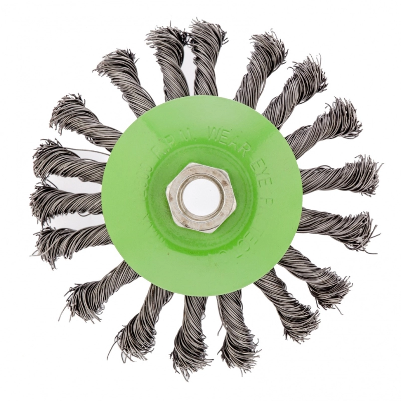 Щетка для УШМ, 115 мм, М14, "тарелка", крученая проволока 0.5 мм Сибртех (746107)