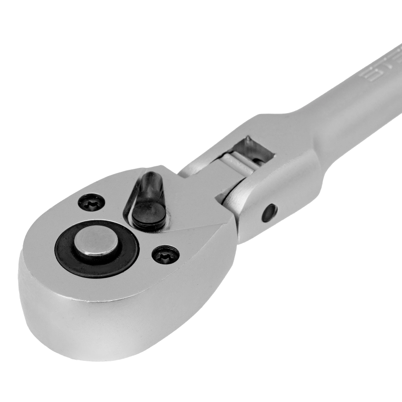 Ключ-трещотка шарнирный 1/4", СrV, 72 зуба, с быстрым сбросом, матовый хром Stels (14044)