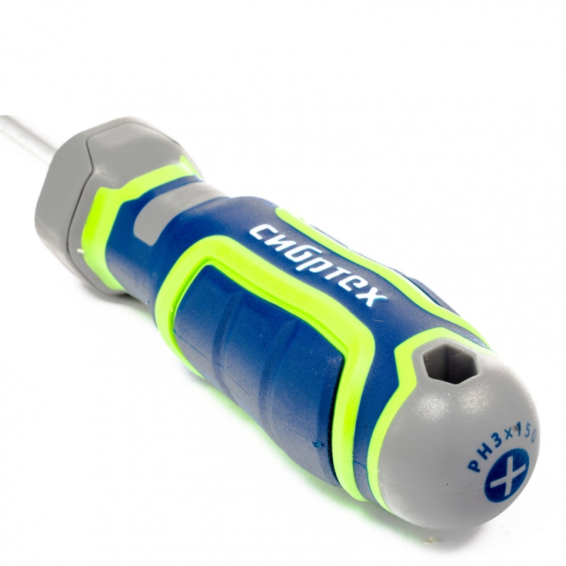 Отвертка PH3 х 150 мм, CrV, четырехкомпонентная рукоятка Сибртех (12279)