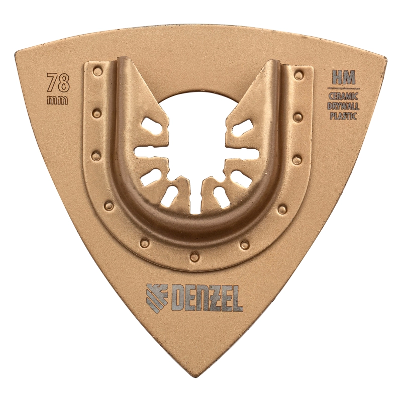 Насадка для МФИ шлифовальная дельтавидная, HM, по плитке и дереву, 78 мм Denzel (782323)