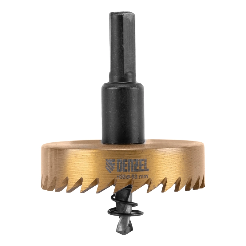 Коронка по металлу HSS, 53 мм, нитридтитановое покрытие Denzel (724117)