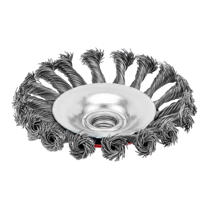 Щетка для УШМ, 115 мм, М14, "тарелка", крученая проволока 0.5 мм Matrix (74610)