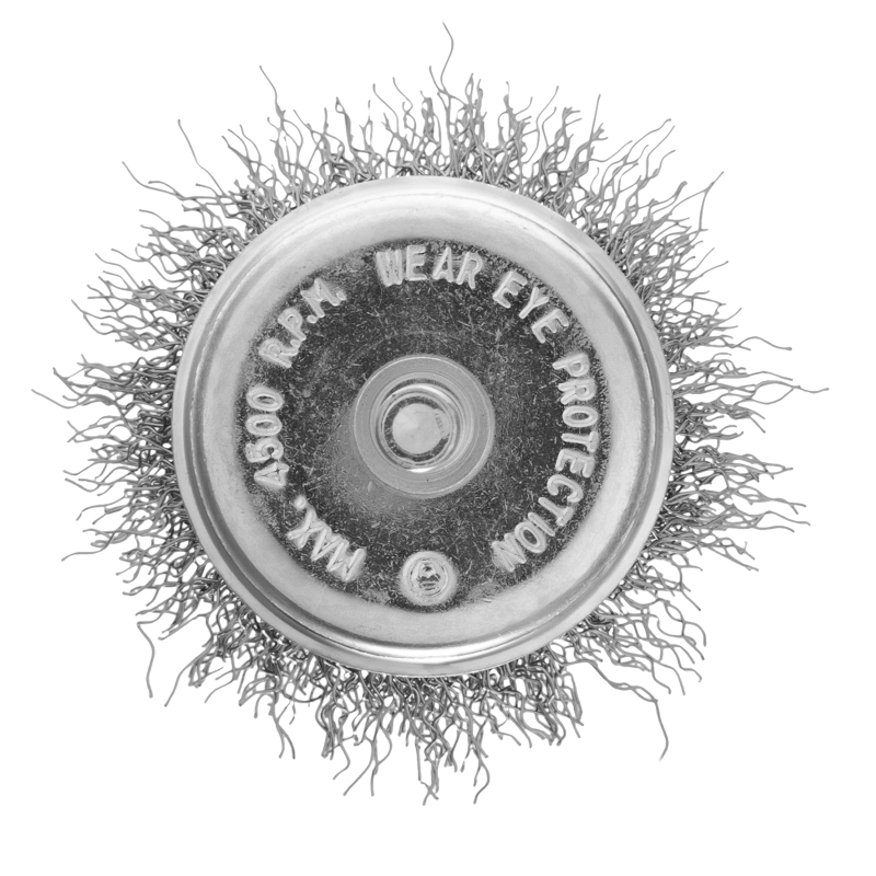 Щетка для дрели, 50 мм, "чашка" со шпилькой, витая проволока 0.3 мм Сибртех (744757)
