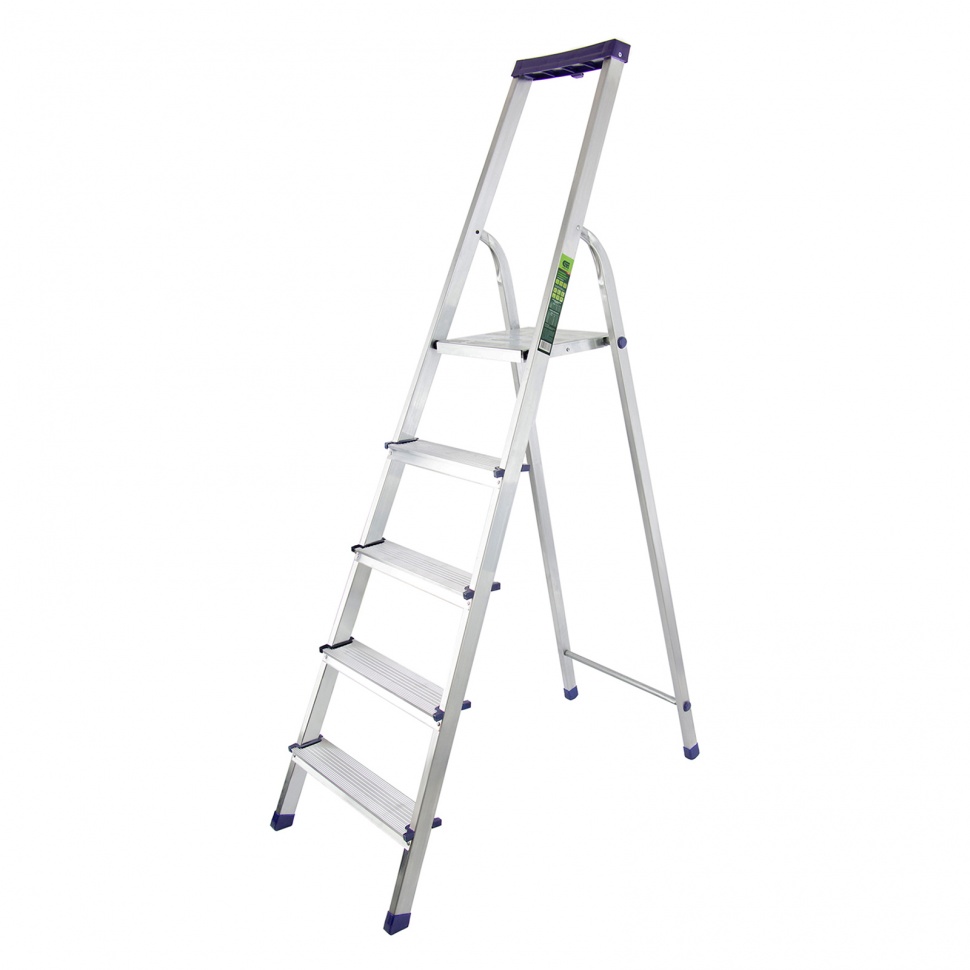 Стремянка алюминиевая с органайзером "Универсал", 5 ступеней, Сибртех (97895)