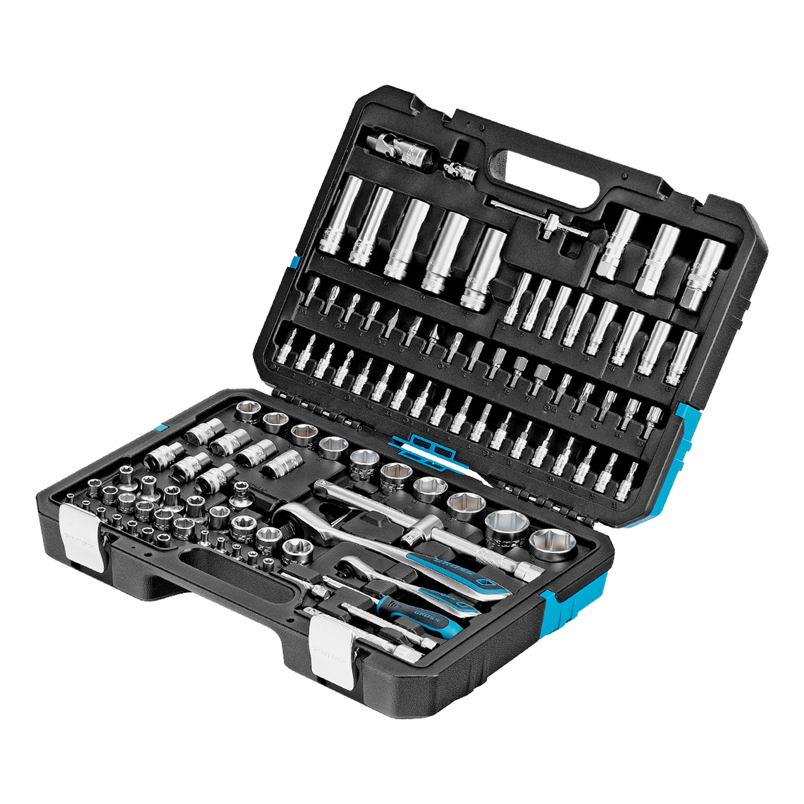 Набор инструментов, 1/4", 1/2", CrV, 120 зубьев, 109 предметов Gross (14155)