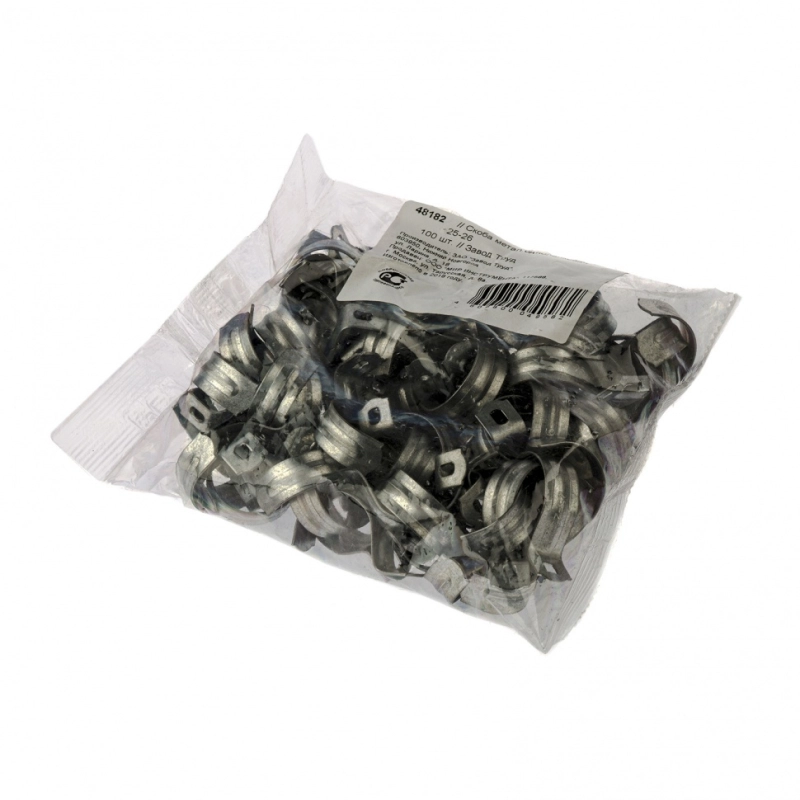 Скоба металлическая однолапковая, 25 мм, 100 шт Сибртех (48182)