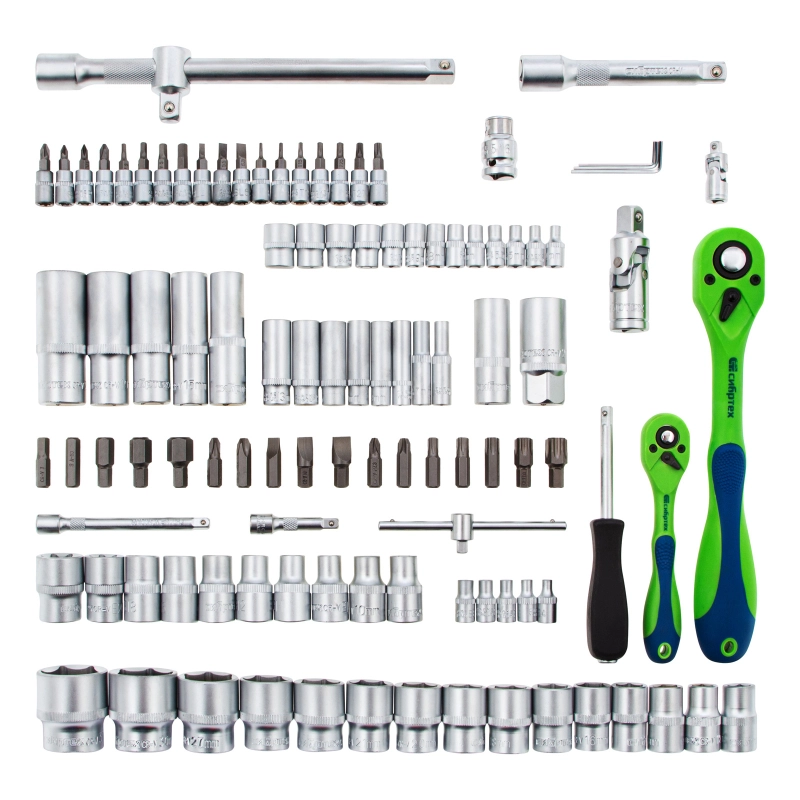 Набор инструментов 108 предметов, CrV, 1/2", 1/4" Сибртех (13511)