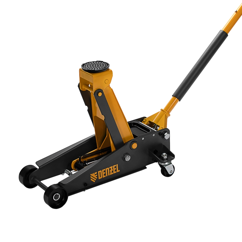 Домкрат гидравлический подкатной 3 т, с фиксатором, быстрый подъем, 135-480 мм, профессиональный Denzel (51138)