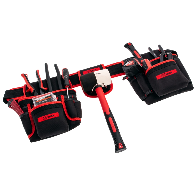 Сумка-пояс двойная, 20 карманов, держатель для молотка Matrix (90240)