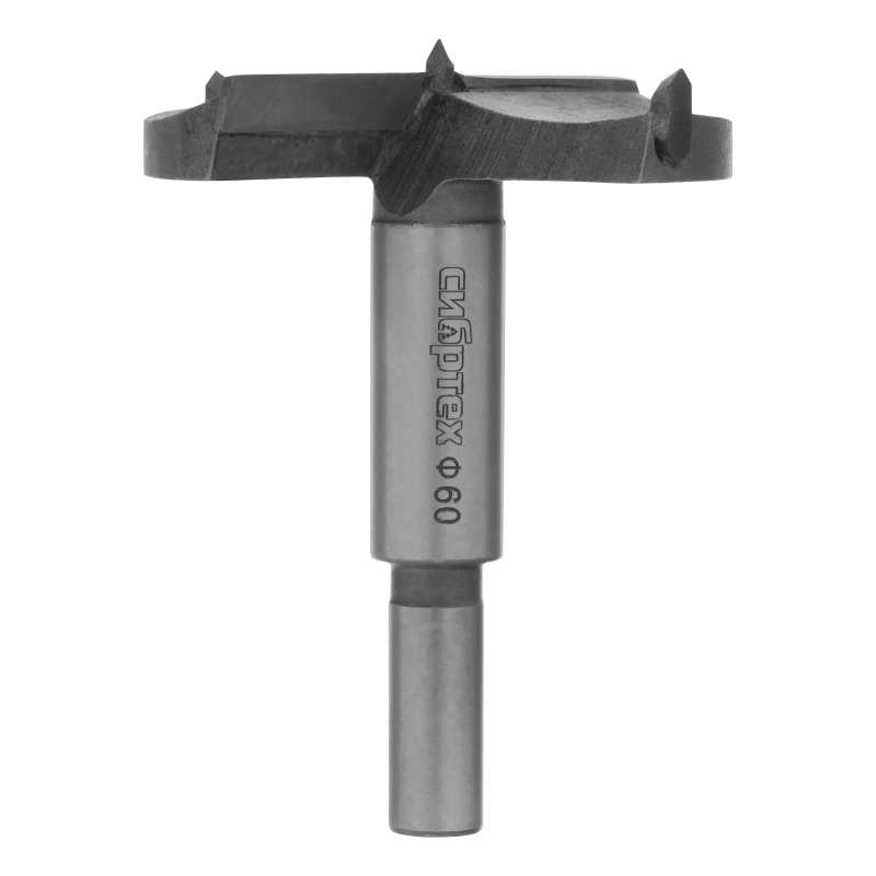 Сверло Форстнера по дереву, 60 мм, цилиндрический хвостовик Сибртех (704860)