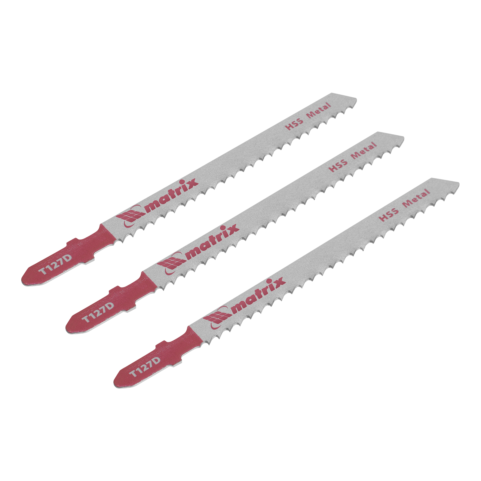 Полотна для электролобзика по металлу, 3 шт, T127D, 75 х 3 мм, HSS Matrix Professional (78208)