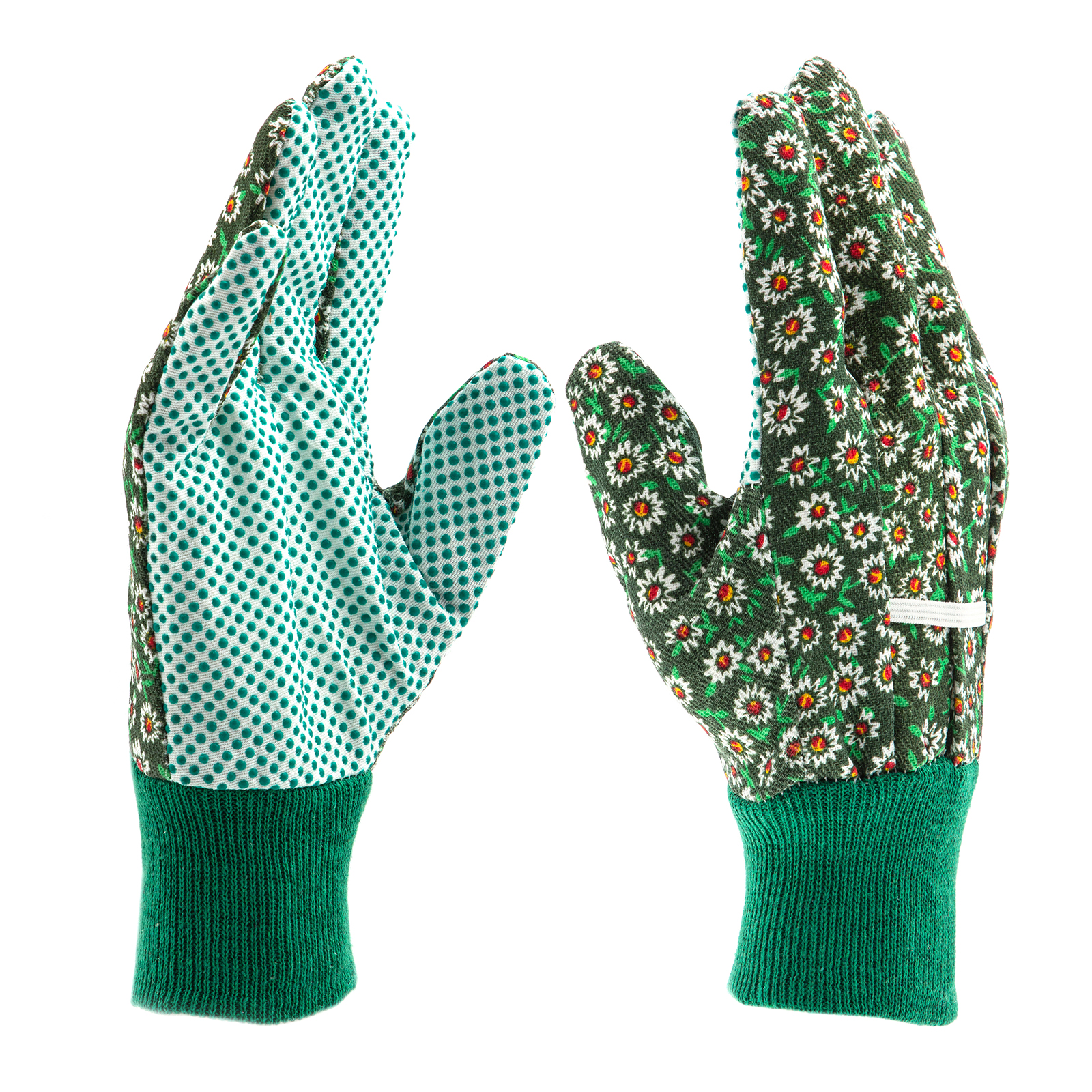 Перчатки садовые х/б ткань с ПВХ точкой, манжет, L Palisad (67763)