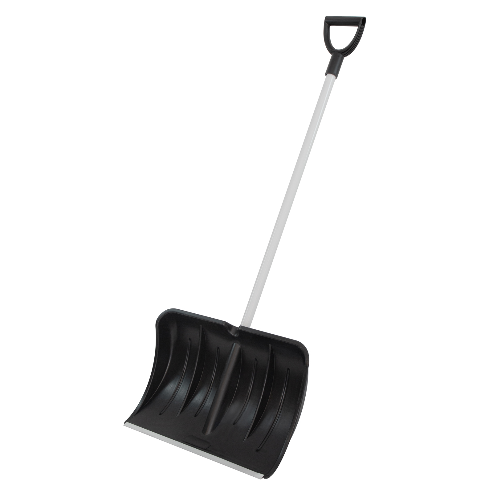 Лопата для уборки снега пластиковая, 530 х 375 х 1400 мм, алюминиевый черенок, Сибртех (61494)