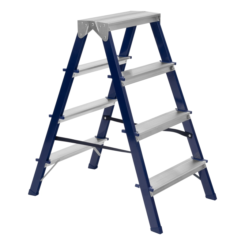 Стремянка двусторонняя 4 ступени, стальная, Сибртех (97934)