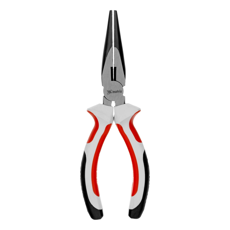 Длинногубцы прямые Premium, 180 мм, трехкомпонентные рукоятки Matrix (17186)