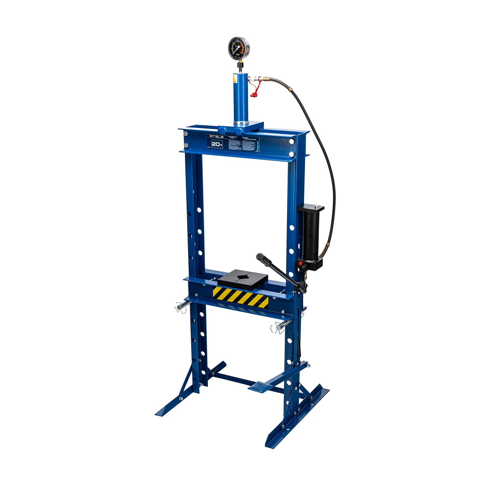 Пресс гидравлический с манометром и педалью, 20 т (комплект из 2 частей) Stels (52314)