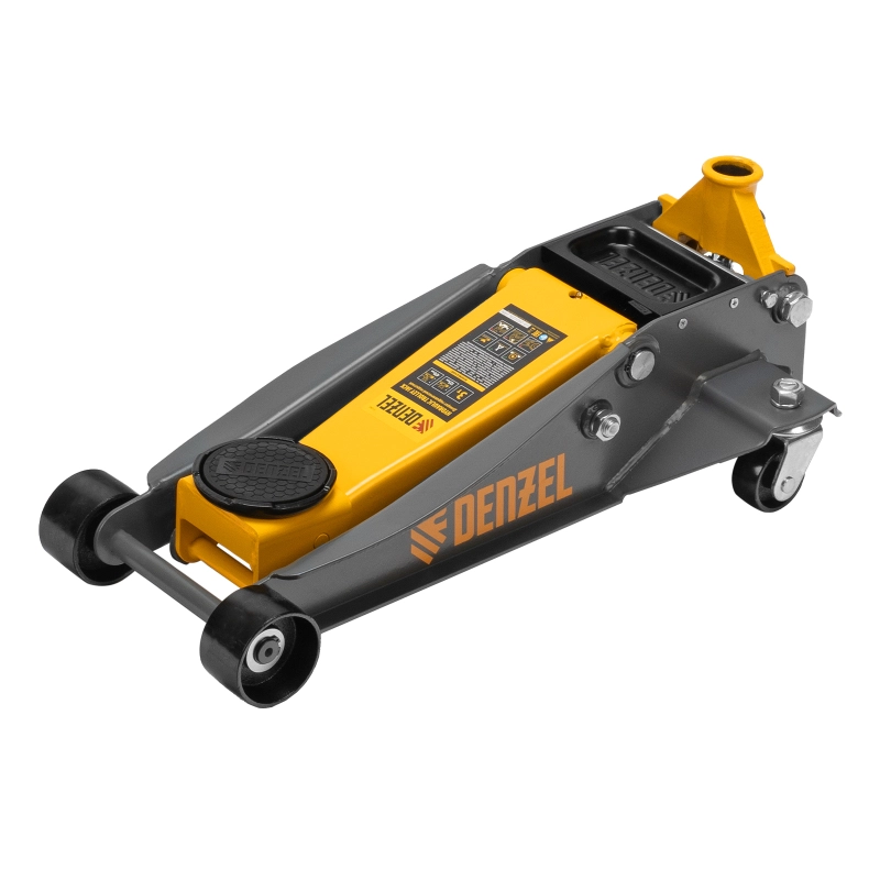 Домкрат гидравлический подкатной, 3 т, 125-470 мм, быстрый подъем, проф. Denzel (51260)