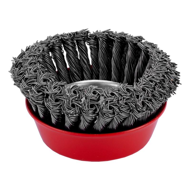 Щетка для УШМ, 125 мм, М14, "чашка", двухрядная, крученая проволока 0.8 мм Matrix (74688)